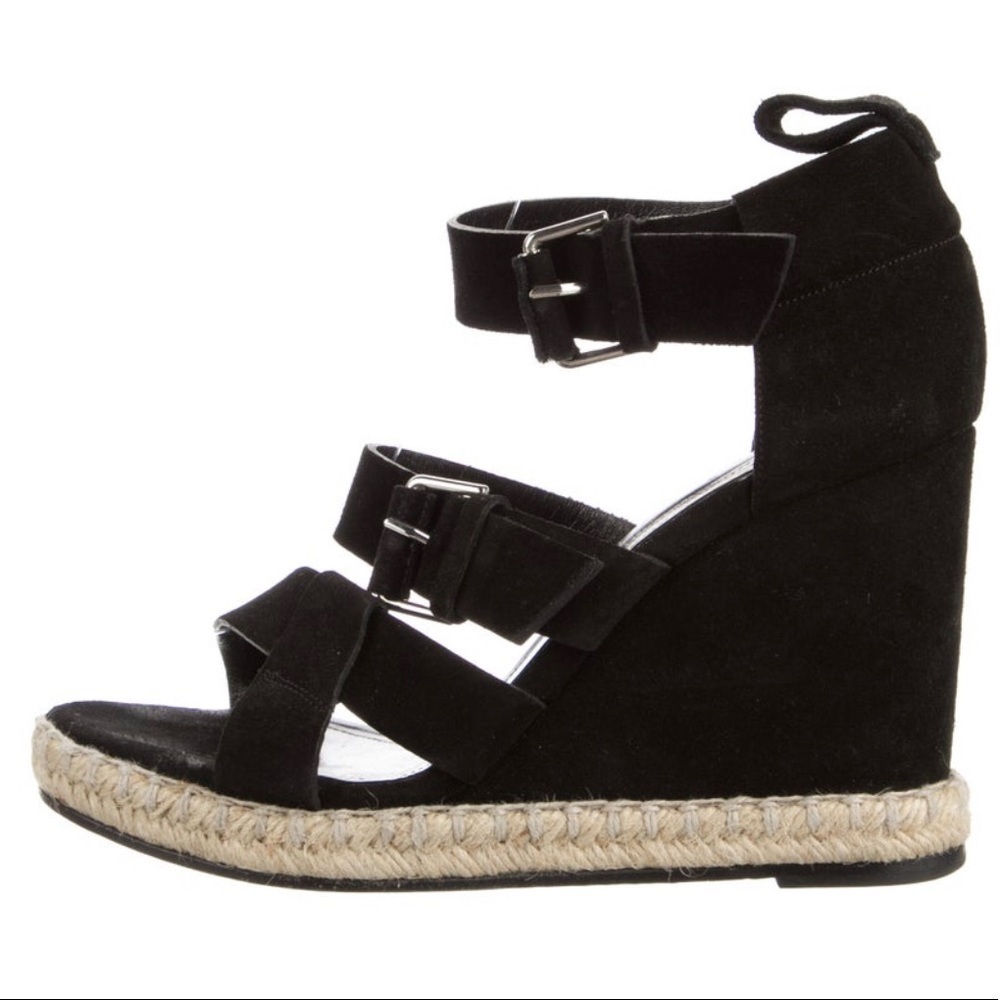 Balenciaga black suede espadrilles